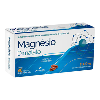 Imagem do produto Magnesio Dimalato Lasanday Com 30 Capsulas 1650Mg