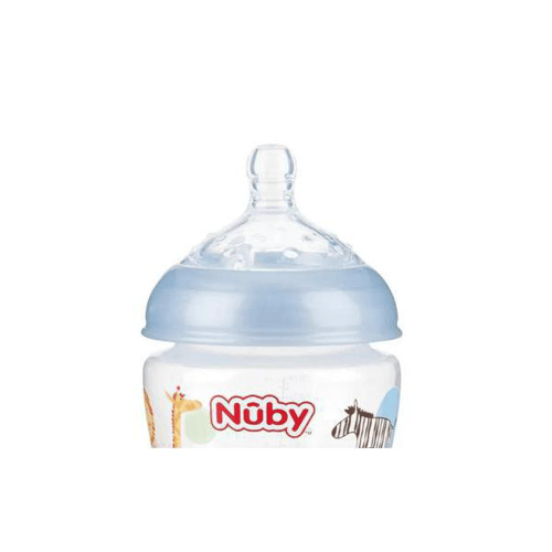 Imagem do produto Mamadeira Anticólica Bebê Imita Seios Flex Azul Nuby 270Ml