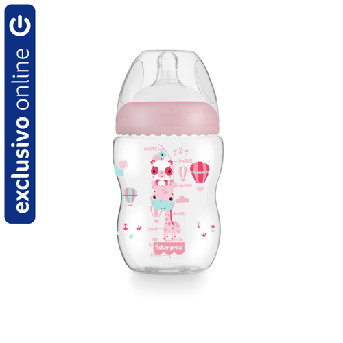 Mamadeira First Moments Rosa Algodão Doce 270Ml Fisher Price Bb1027