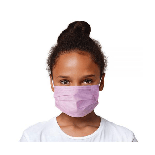 Imagem do produto Máscara Cirúrgica Descartável Dupla Camada Com Filtro Infantil Rosa, Caixa Com 50 Unidades Ortho Pauher