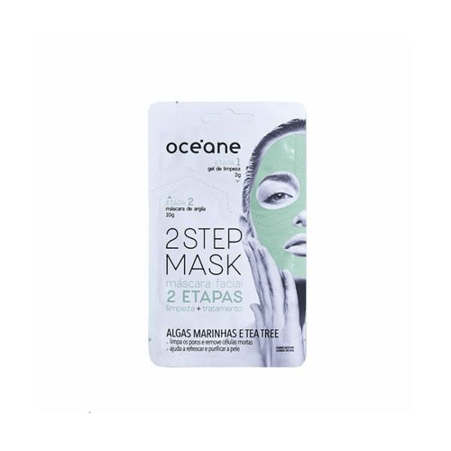 Máscara Facial Oceane 2 Etapas Limpeza 3G + Tratamento 10G Algas Marinhas E Tea Tree