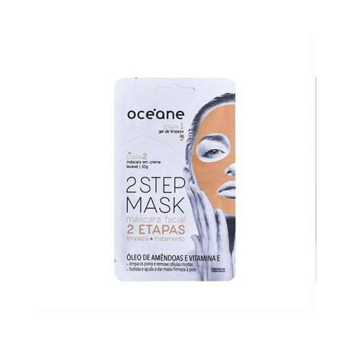 Máscara Facial Oceane 2 Etapas Limpeza 3G + Tratamento 10G Óleo De Amêndoas E Vitamina E