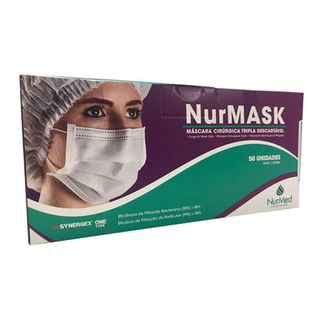 Imagem do produto Mascara Nurmask Com 50 Tripla Com Elastico Branca