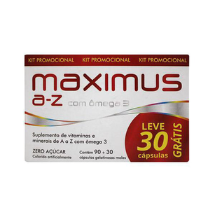 Imagem do produto Maximus Az Com Ômega 3 Com 90 Cápsulas Gelatinosas Moles + Grátis 30 Cápsulas