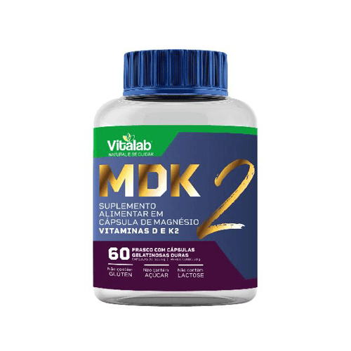 Imagem do produto Mdk 2 Suplemento Alimentar Em Cápsulas De Magnésio, Vitamina D E K2 60 Cápsulas Vitalab