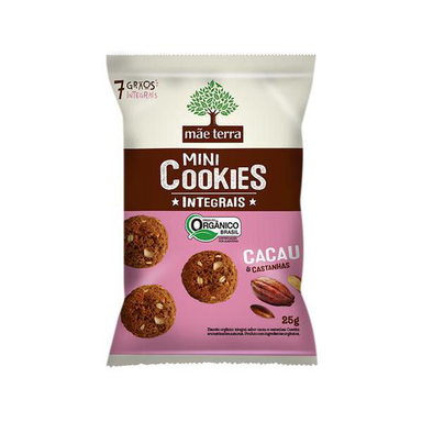 Imagem do produto Mini Cookies Integrais Mãe Terra Sabor Cacau E Castanhas Com 25G
