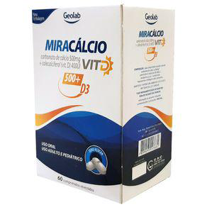 Imagem do produto Miracalcio Vit D 500Mg+400Ui Fr 30 Comp Rev