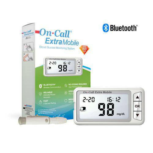 Imagem do produto Monitor De Glicemia Bluetooth C/ Lancetador On Call Extra Mobile On Call Plus Ii