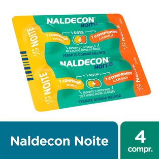 Imagem do produto Naldecon Noite Paracetamol 800Mg + Cloridrato Fenillefrina 20Mg + Maleato De Carbinoxamina 4Mg 4 4 Comprimidos