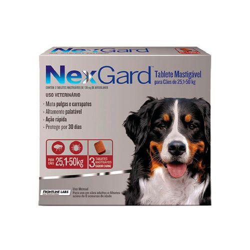 Imagem do produto Nexgard Gg Cães 25,1 A 50Kg 3 Tabs Antipulgas E Carrapatos Merial