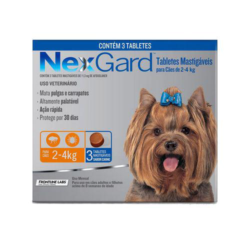 Imagem do produto Nexgard P Cães 2 A 4Kg 3 Tabs Antipulgas E Carrapatos Boehringer