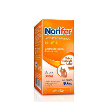 Imagem do produto Norifer 50Mg Ml Ferro Polimaltosado Gotas C 30Ml 7898277713173