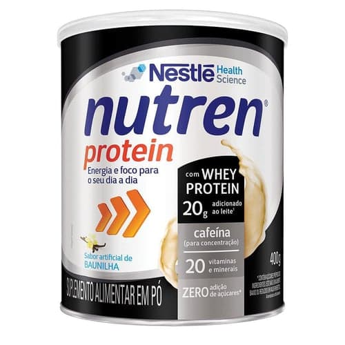 Imagem do produto Nutren Protein Sabor Baunilha 400G Whey Protein+Cafeína