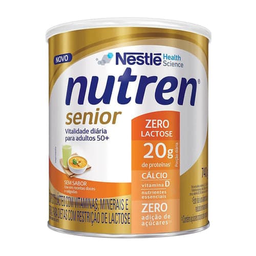 Imagem do produto Nutren Senior Zero Lactose Suplemento Adulto Sem Sabor 740G