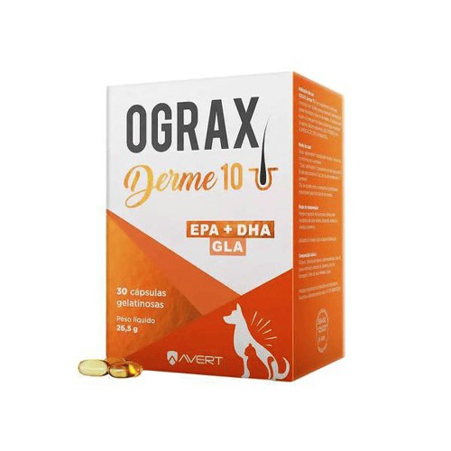 Imagem do produto Ograx Derme 10 Para Cães E Gatos 30 Cápsulas Gelatinosas