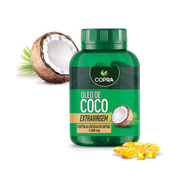 Óleo - De Coco Copra Extra Virgem 1G Com 60 Cápsulas