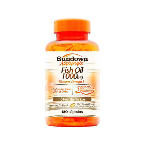 Óleo - De Peixe Fish Oil Sundown Vitamina1000Mg Com 180 Cápsulas