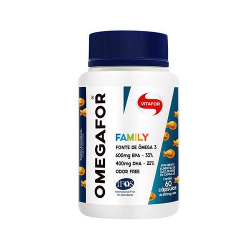 Imagem do produto Ômegafor Family Óleo De Peixe Vitafor 500Mg Com 60 Cápsulas