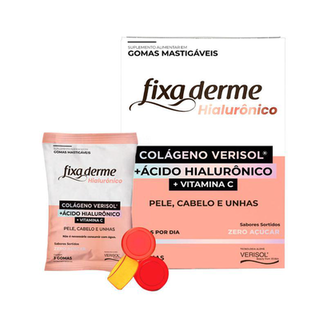 Colágeno Verisol Fixa Derme Hialurônico Com 45 Gomas Mastigáveis