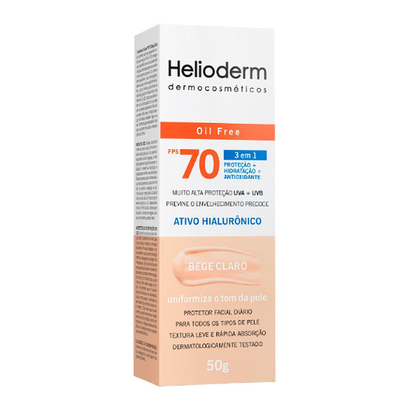 Imagem do produto Helioderm Protetor Solar Facial Fps70 Cor Bege Claro Com 50G