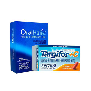 Imagem do produto Oral Hair + Targifor C Com 60 Caps Para Queda De Cabelos Bedalm Pharma Do Brasil