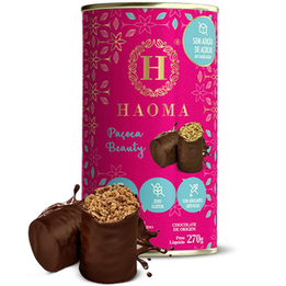 Imagem do produto Paçoca Beauty Amendoim Com Chocolate 240G Com Acido Hialurônico Haoma