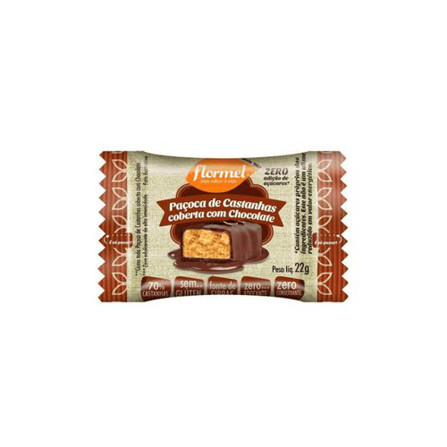 Imagem do produto Paçoca Flormel De Castanhas Coberta Com Chocolate Zero Açúcar 1 Unidade 20G