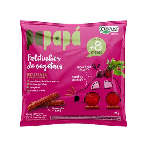 Imagem do produto Palitinhos De Vegetais Papapá 8+ Meses Sabor Beterraba E Grão De Bico 20G