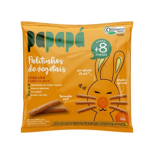 Imagem do produto Palitinhos De Vegetais Papapá 8+ Meses Sabor Cenoura E Grão De Bico 20G