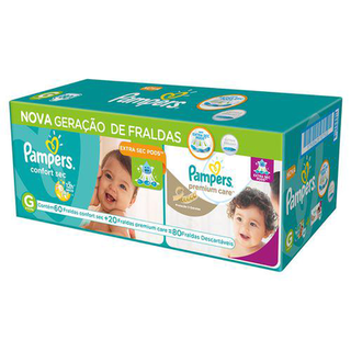 Imagem do produto Pampers Caixa Mista Tamanho G Confortsec 60 Unidades + Premium Care 20 Unidades