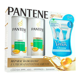 Imagem do produto Pantene Kit Shampoo 400Ml + Condicionador Restauracao 200Ml Gratis Venus Sensitive