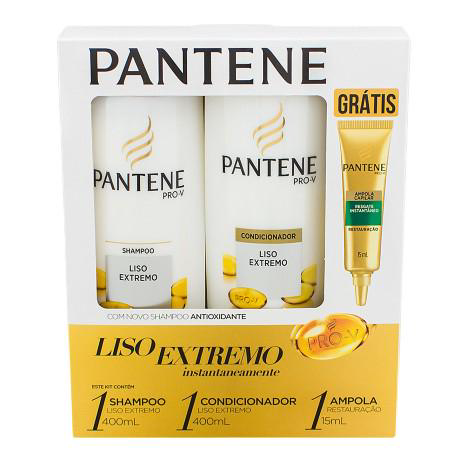 Imagem do produto Pantene Kit Shampoo E Condicionador Liso Extremo 400Ml Cada Gratis Ampola