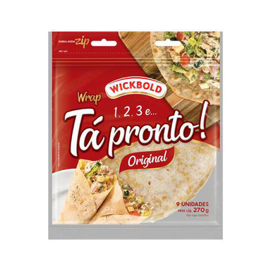 Imagem do produto Pão Tortilha Wrap Original Wickbold Tá Pronto! Pouch 270G 9 Unidades