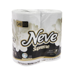 Imagem do produto Papel - Higienico Neve Neutro Supreme Folhas Tripla Com 4 Unidades