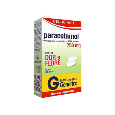 Imagem do produto Paracetamol - 750 Mg 20 Comprimidos Medquímica Genérico