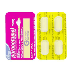 Paracetamol - 750 Mg Com 4 Comprimidos Brainfarma Genérico