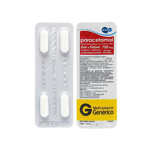 Paracetamol - 750Mg 4 Comprimidos Ems Genérico