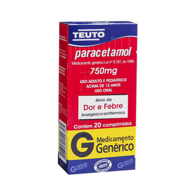 Imagem do produto Paracetamol 750Mg Sabor Laranja 20 Comprimidos