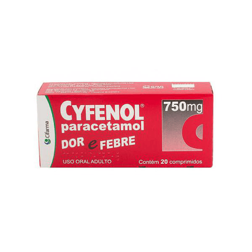 Imagem do produto Paracetamol - Cyfenol 750 Mg Com 20 Comprimidos