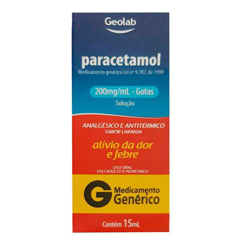 Imagem do produto Paracetamol Em Gotas - 200 Mg/Ml 15 Ml Geolab Genérico