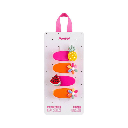 Imagem do produto Passador Para Cabelo Rosa E Laranja Frutas Coleção Infantil Panvel Acessórios Panvel Farmácias