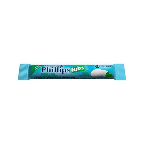 Imagem do produto Pastilhas Magnésia De Phillips Tabs Sabor Hortelã Philips 12 Comprimidos Mastigáveis
