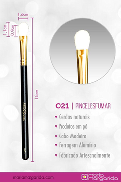 Imagem do produto Pincel De Maquiagem O21 Maria Margarida Esfumar Sombra Eliptico Arredondado Cerdas Naturais