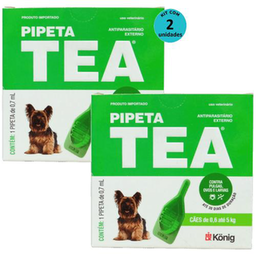 Imagem do produto Pipeta Tea 0,7Ml Antiparasitário Contra Pulgas Para Cães De 0,6 Até 5 Kg König Kit Com 2