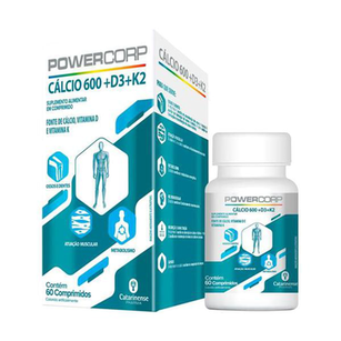 Polivitamínico Powercorp Cálcio + Vit. D + Vit. K 60 Comprimidos