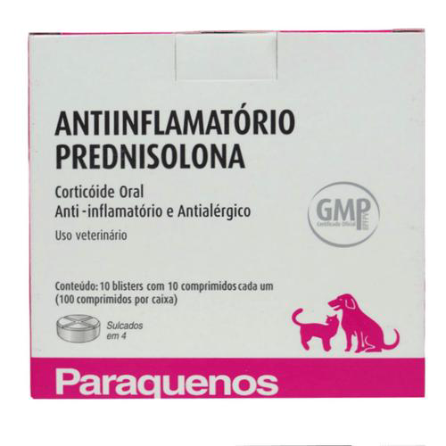 Imagem do produto Prednisolona Paraquenos Anti Inflamatório P/ Cães E Gatos 20Mg C/ 100 Comprimidos