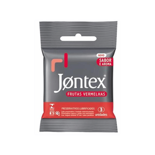 Imagem do produto Preservativo Jontex - Lubrificado Frutas Vermelhas Com 3 Unidades