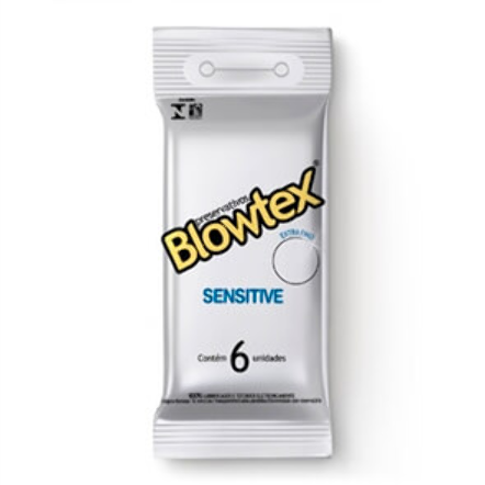 Imagem do produto Preservativo - Lubrificado Blowtex Sensitive Extra Fino C 6 Unidades