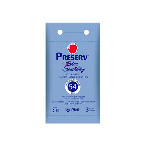 Imagem do produto Preservativo - Lubrificado Preserv Extra Sensitivity C 3 Unidades