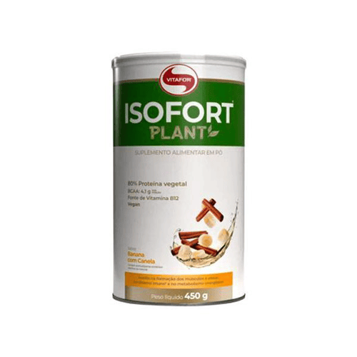 Imagem do produto Proteína Isolada Vegetal Isofort Plant Sabor Banana E Canela Vitafor 450G